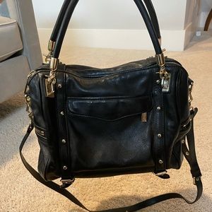 Rebecca Minkoff blk leather bag with cross strap